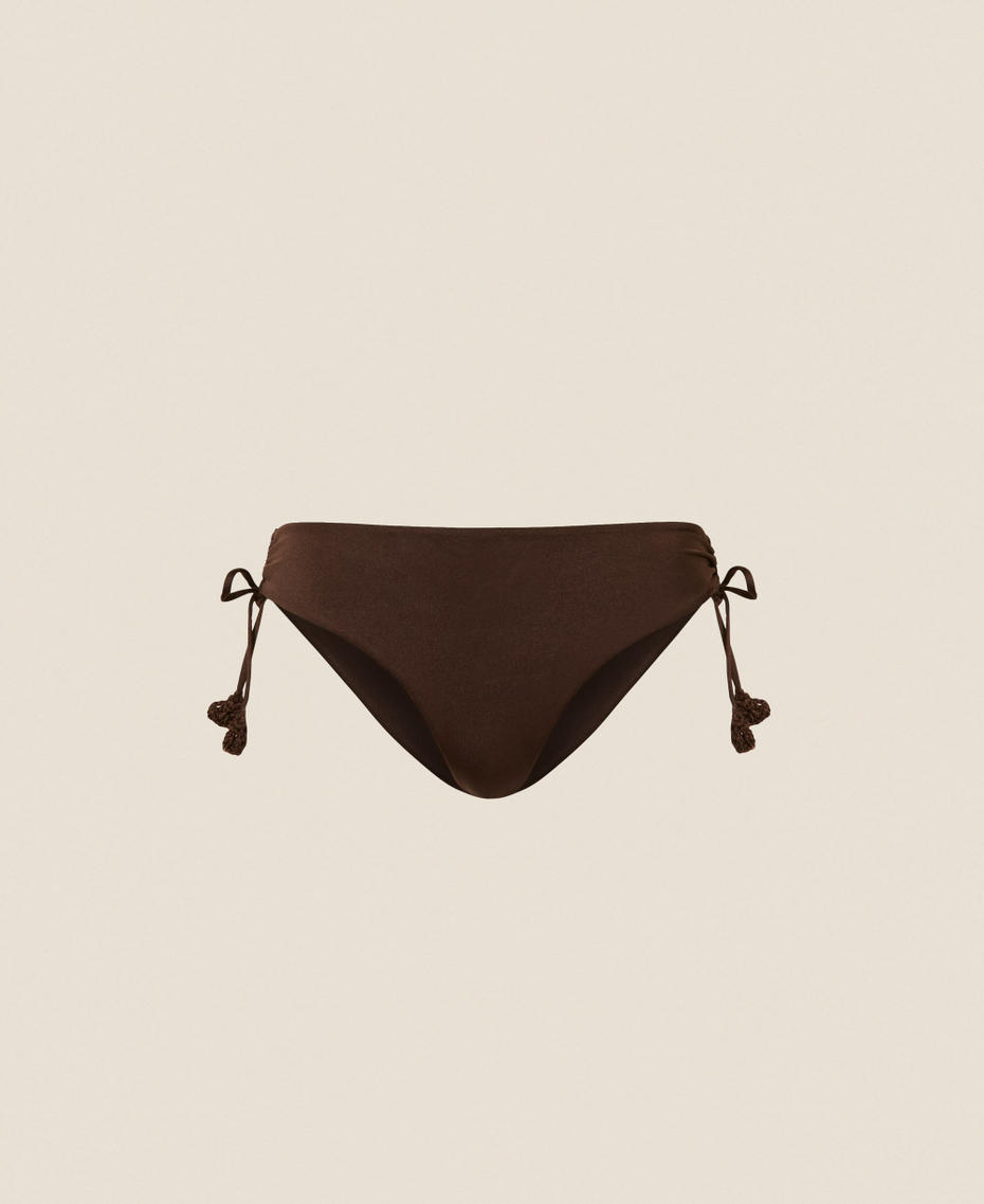 Bikinislip mit H&auml;kel-Detail Kaffeeschokolade Frau 261LMME99_11946_S0