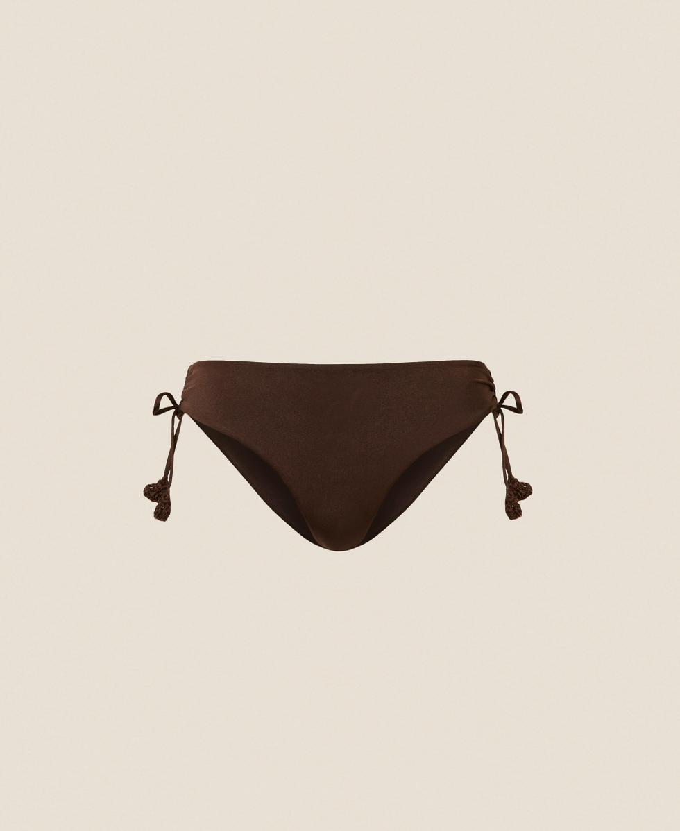 Bikinislip mit H&auml;kel-Detail Kaffeeschokolade Frau 261LMME99_11946_S0