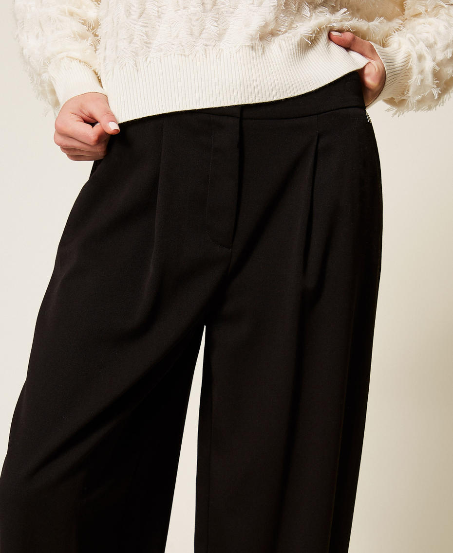 Брюки палаццо с защипами Черный женщина 252AT2011_00006_03