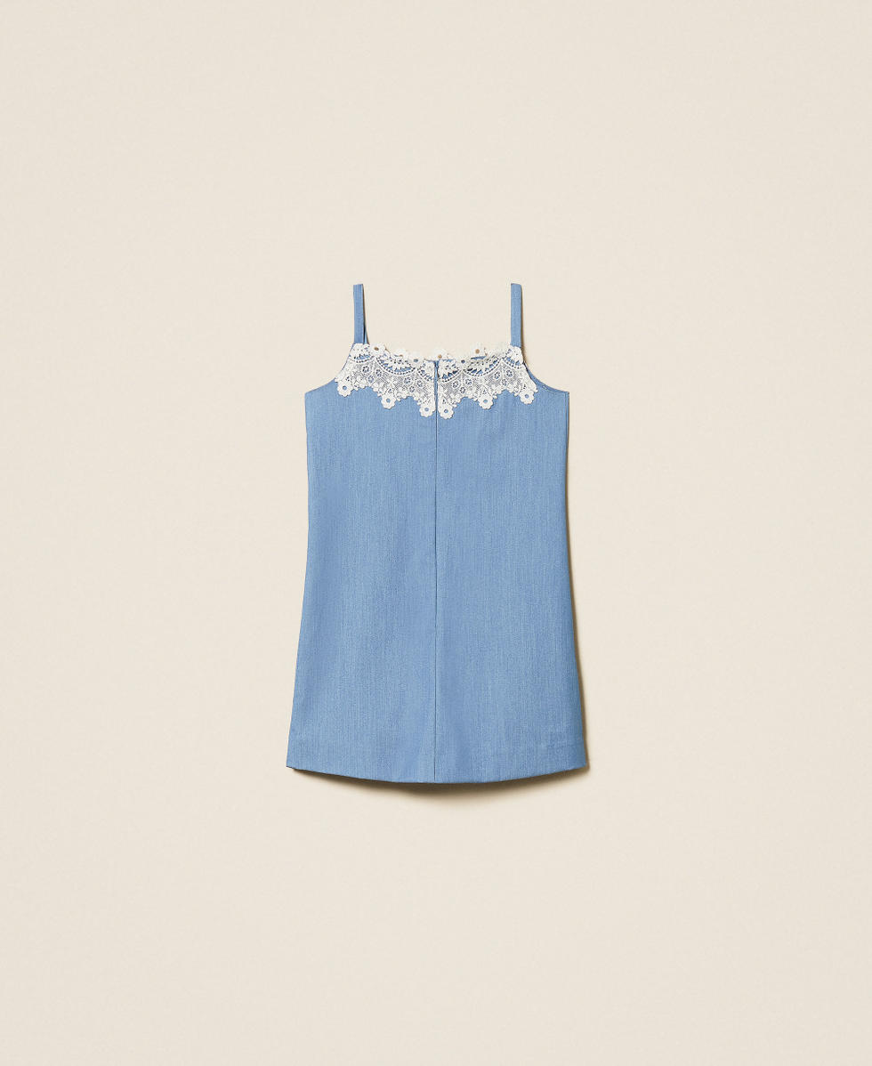 Robe courte en fil-&agrave;-fil avec dentelle Skyline Fille 261GJ2Q13_04614_S1