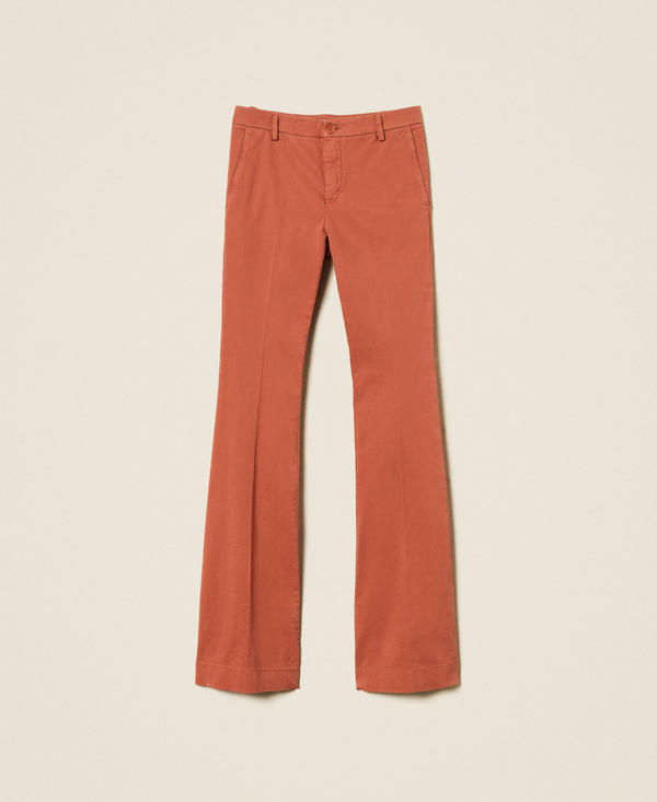 Расклешенные брюки из саржи