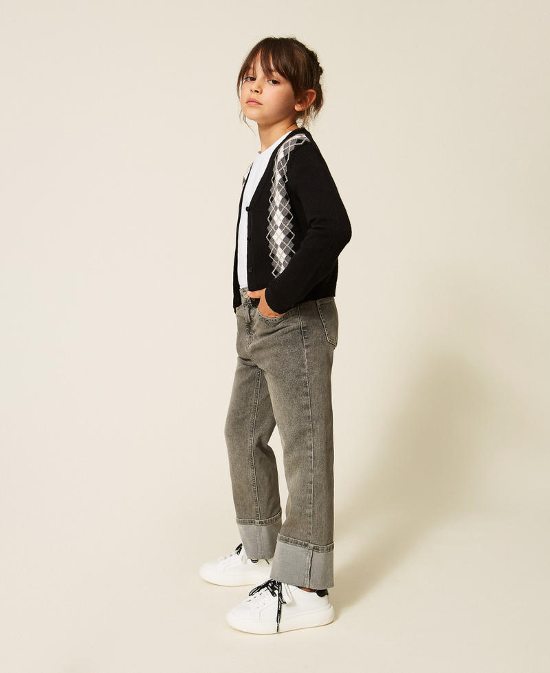 Gerade Jeans mit Aufschlag Denim-Grau M&auml;dchen 262GJ2220_01243_01