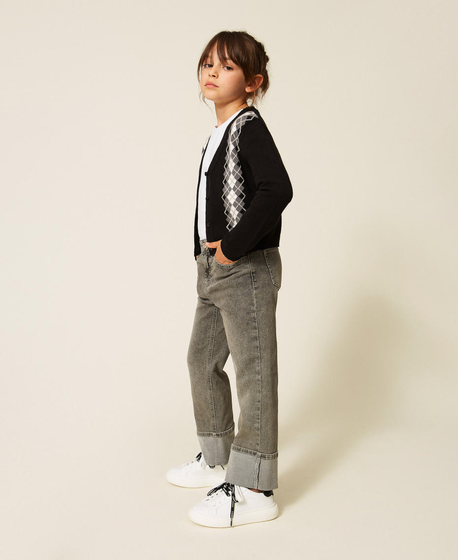 Gerade Jeans mit Aufschlag Denim-Grau M&auml;dchen 262GJ2220_01243_01