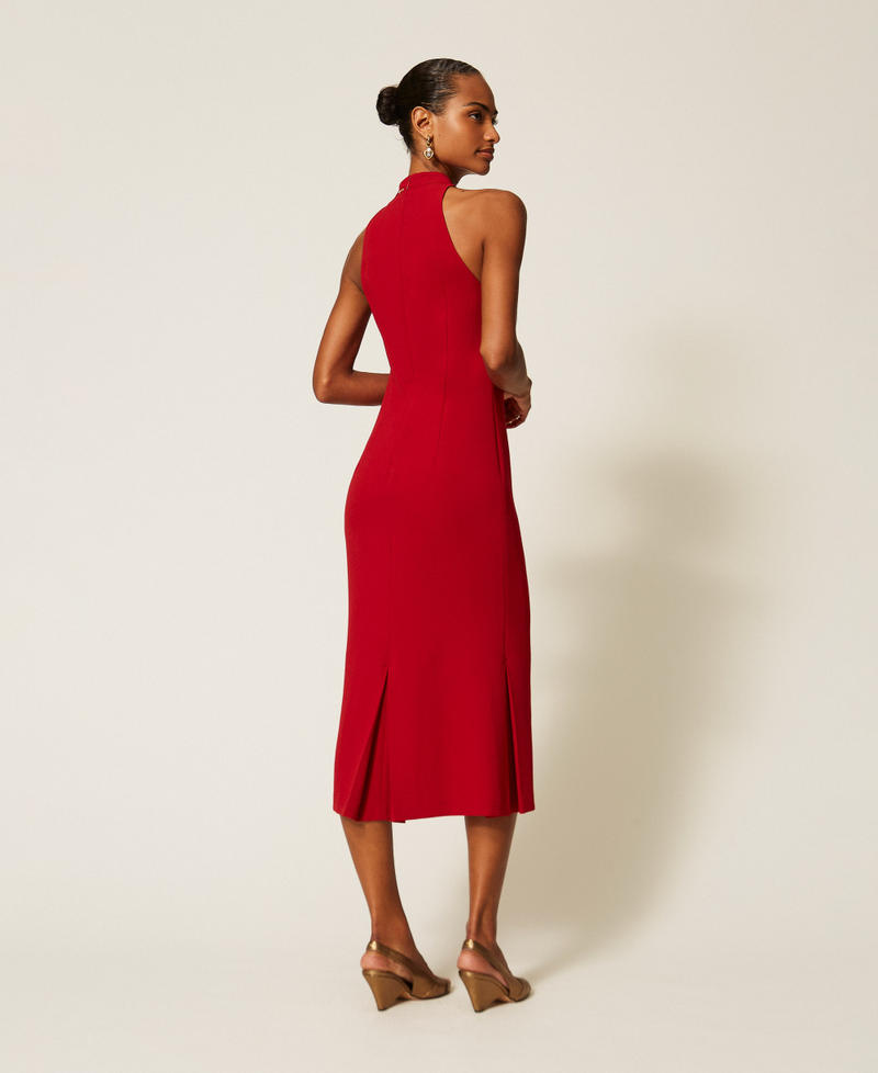 Langes Neckholder-Kleid aus Cr&ecirc;pe Bloody Mary Frau 262TT2260_13464_03