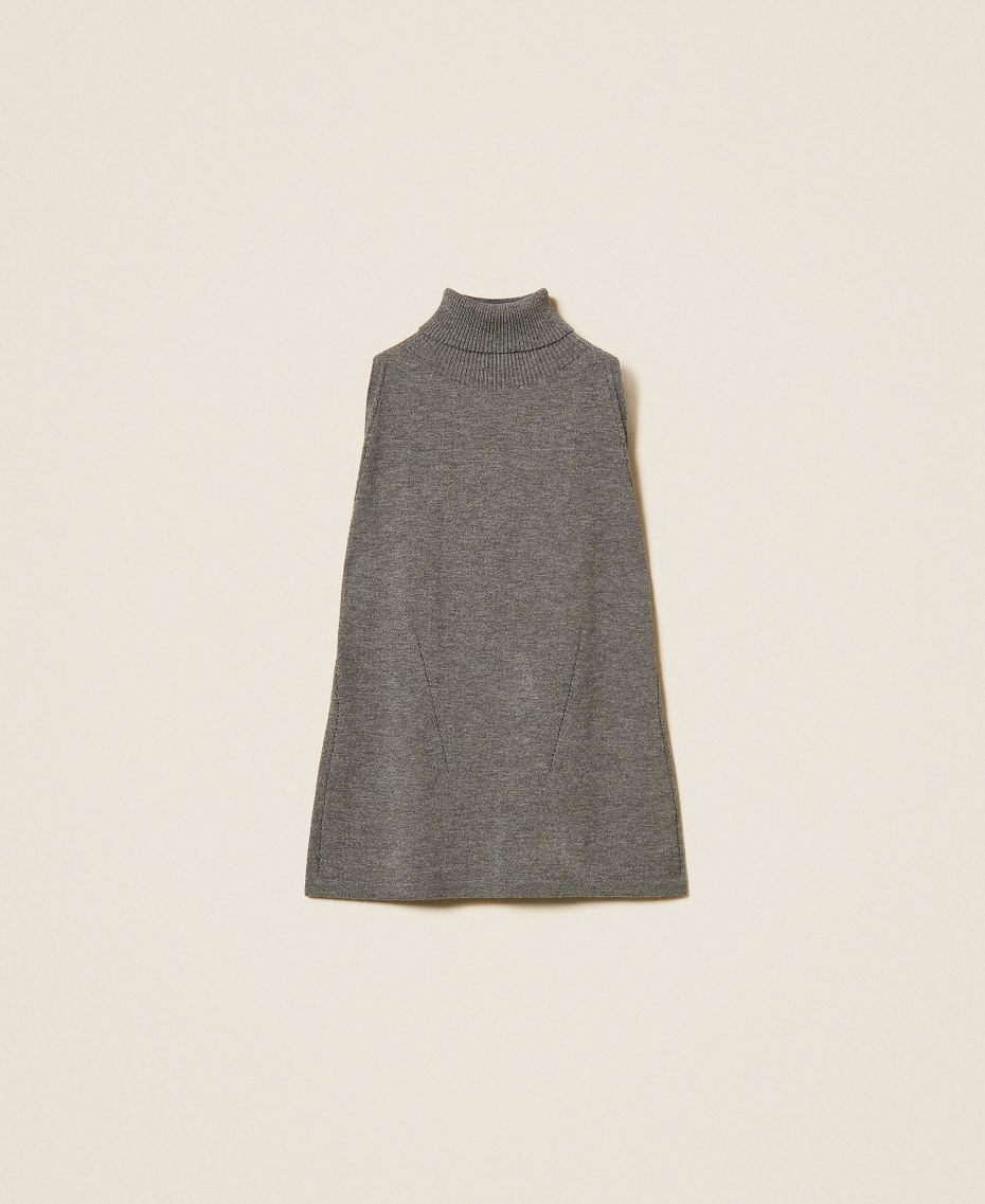 Top dolcevita in maglia Grigio Medio Melange Donna 262TP3Q10_12838_S0