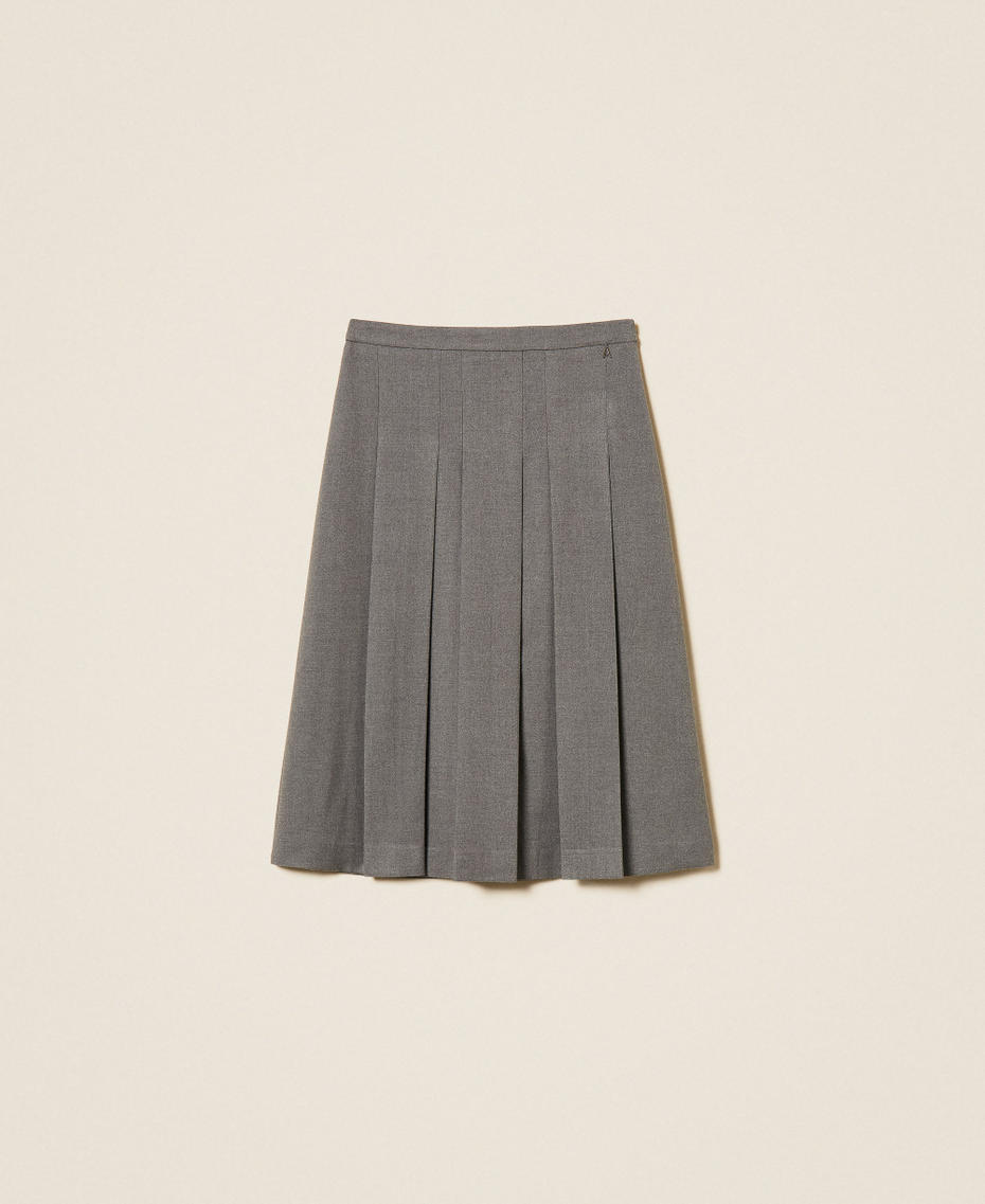 Flannel midi skirt Mid Grey Melange Woman 262AT2213_12838_S0