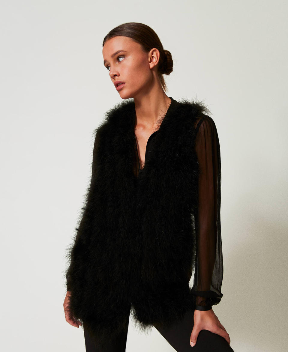 Twin Set Gilet con piume