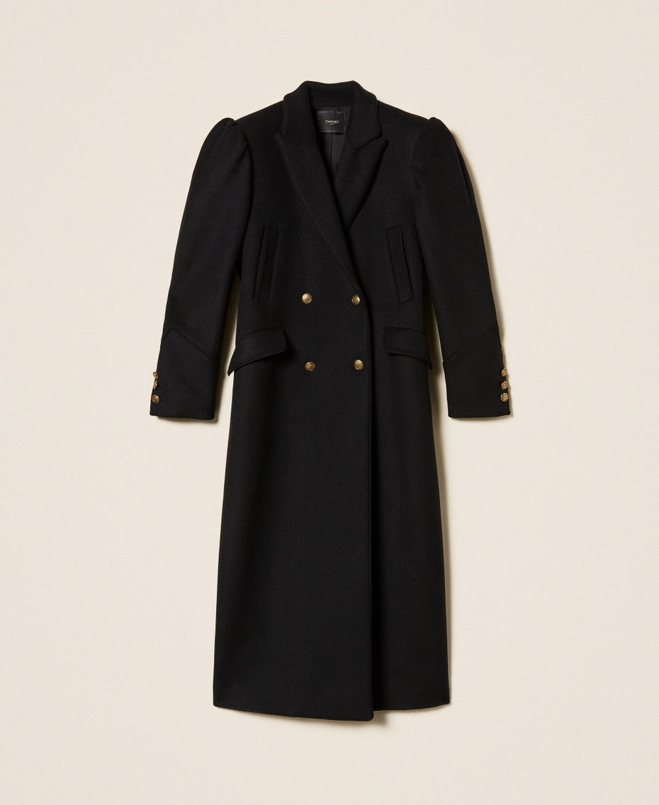 Wool cloth blend long coat Black Woman 252TS2310_00006_S0
