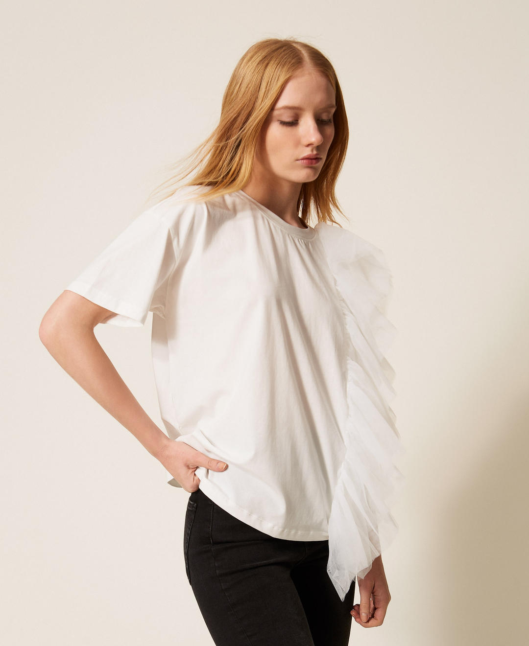 T-shirt regular avec tulle