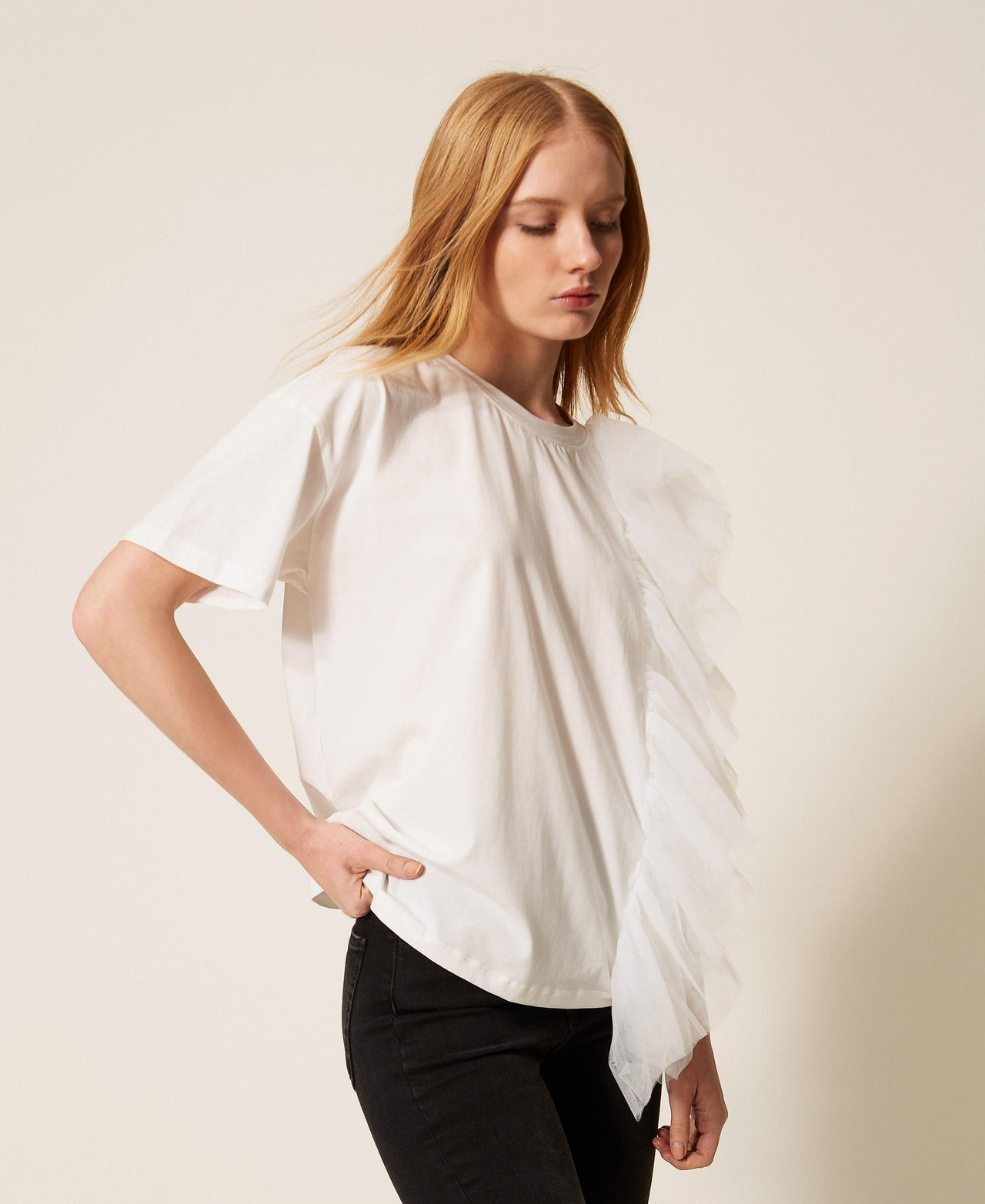 T-shirt regular avec tulle