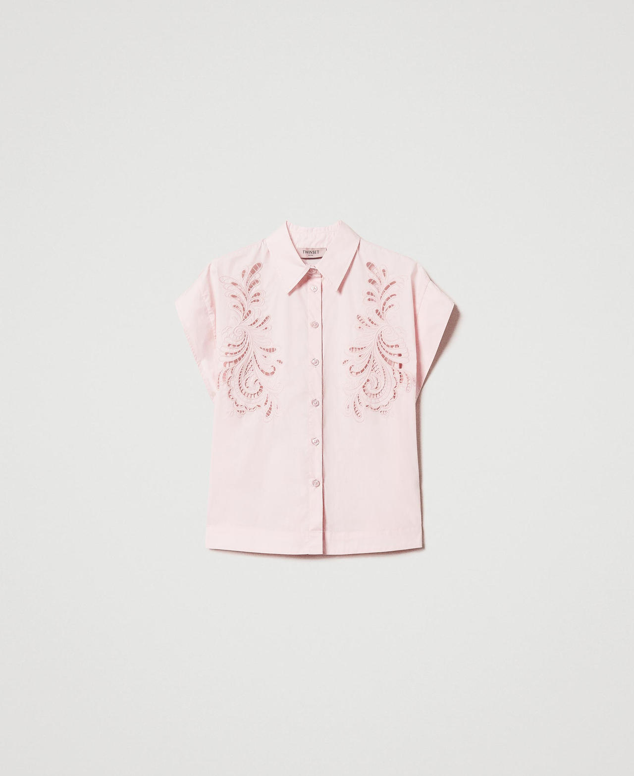 Camicia in popeline con ricamo Rosa Cupcake Donna 251TP2171_00178_0S