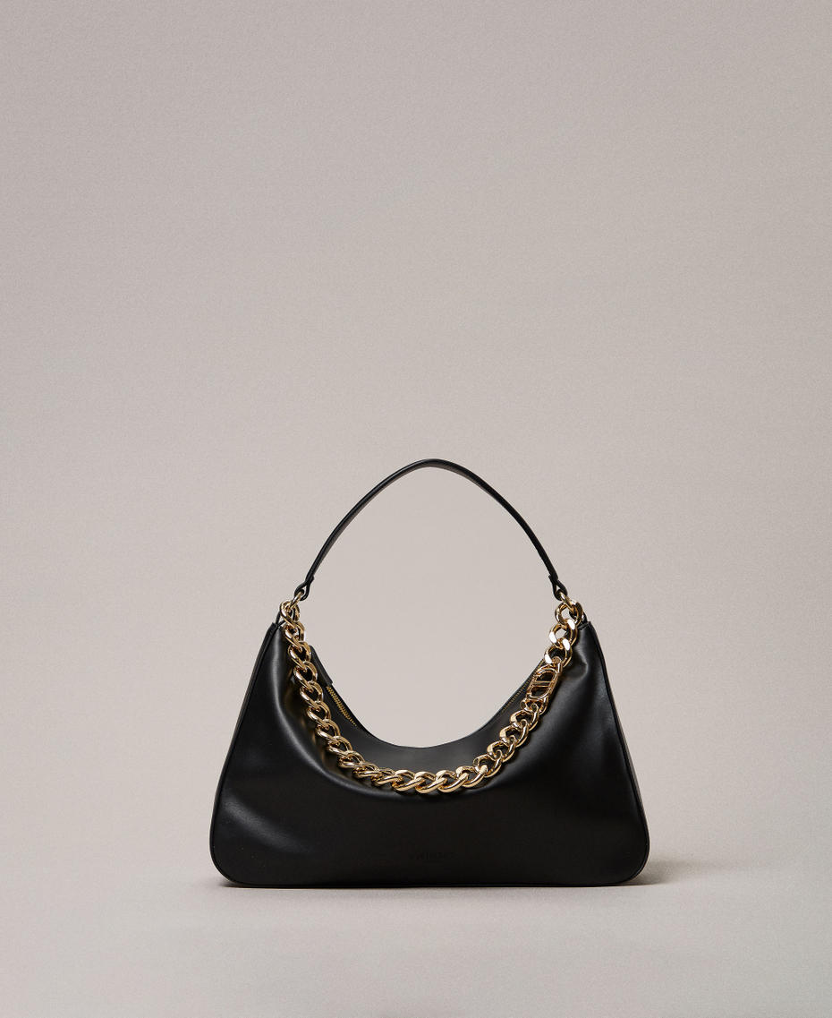 'Liliane' medium leather bag Black/Gold Woman 999TB7010_12695_PS