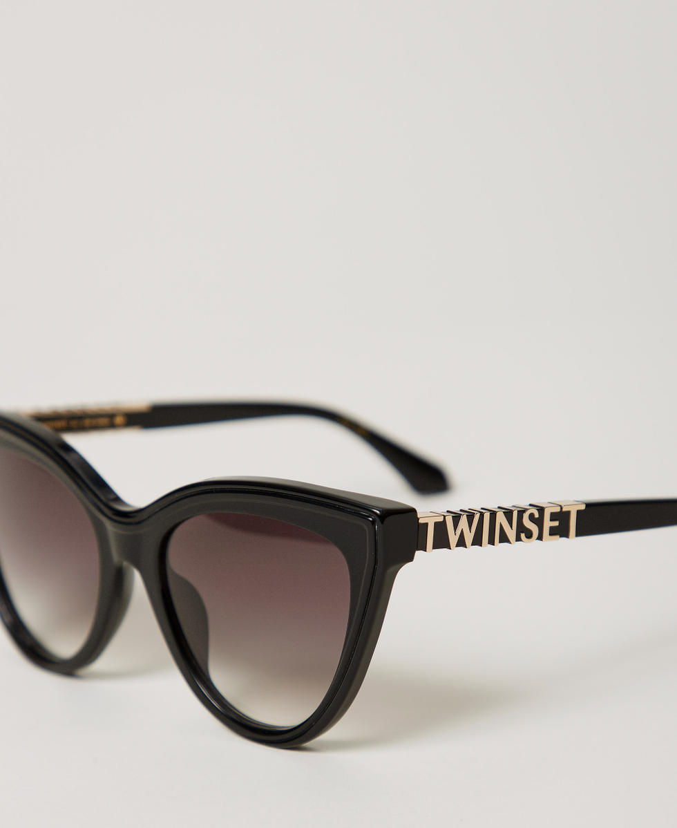 Sonnenbrille in Schmetterlingsform Shiny Black Frau 999TZ5065_11240_03