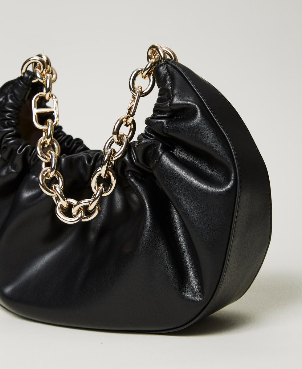 'Croissant' hobo bag with ruching Black Woman 251TD8030_00006_02