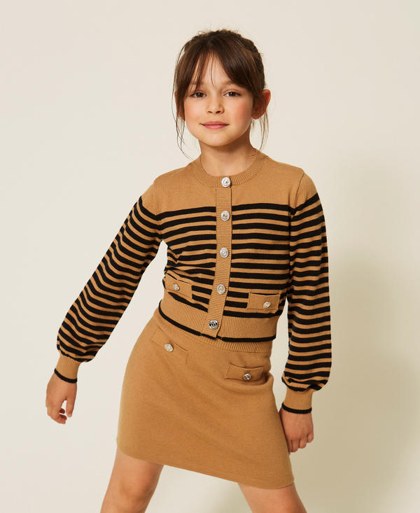 Striped knit cardigan