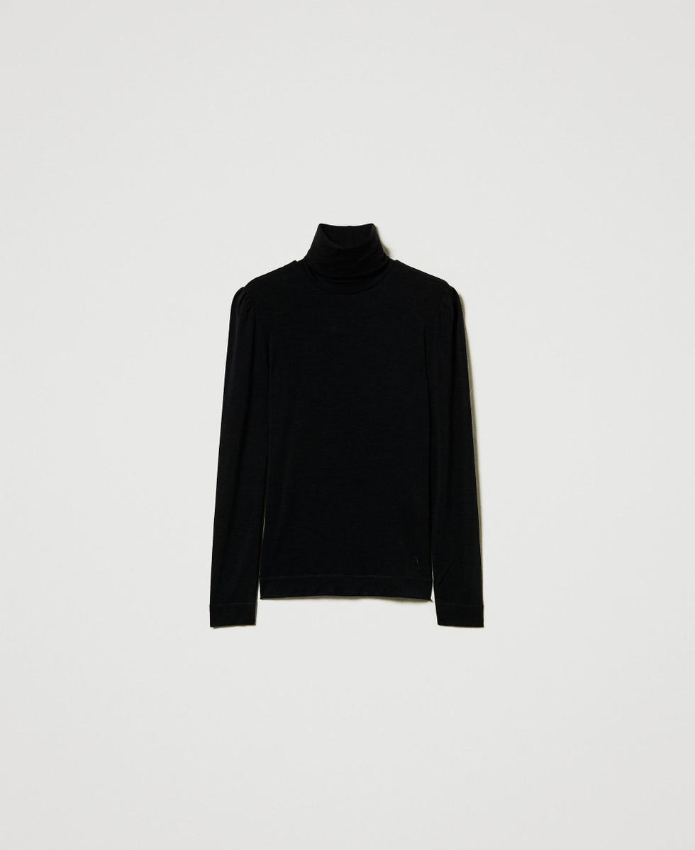 Slim fit turtleneck T shirt Woman Black TWINSET Milano
