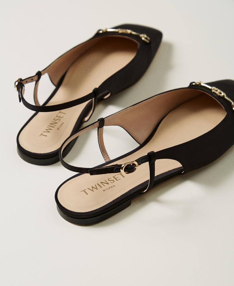 Satin sling back ballet flats Black Woman 251TCP082_00006_03