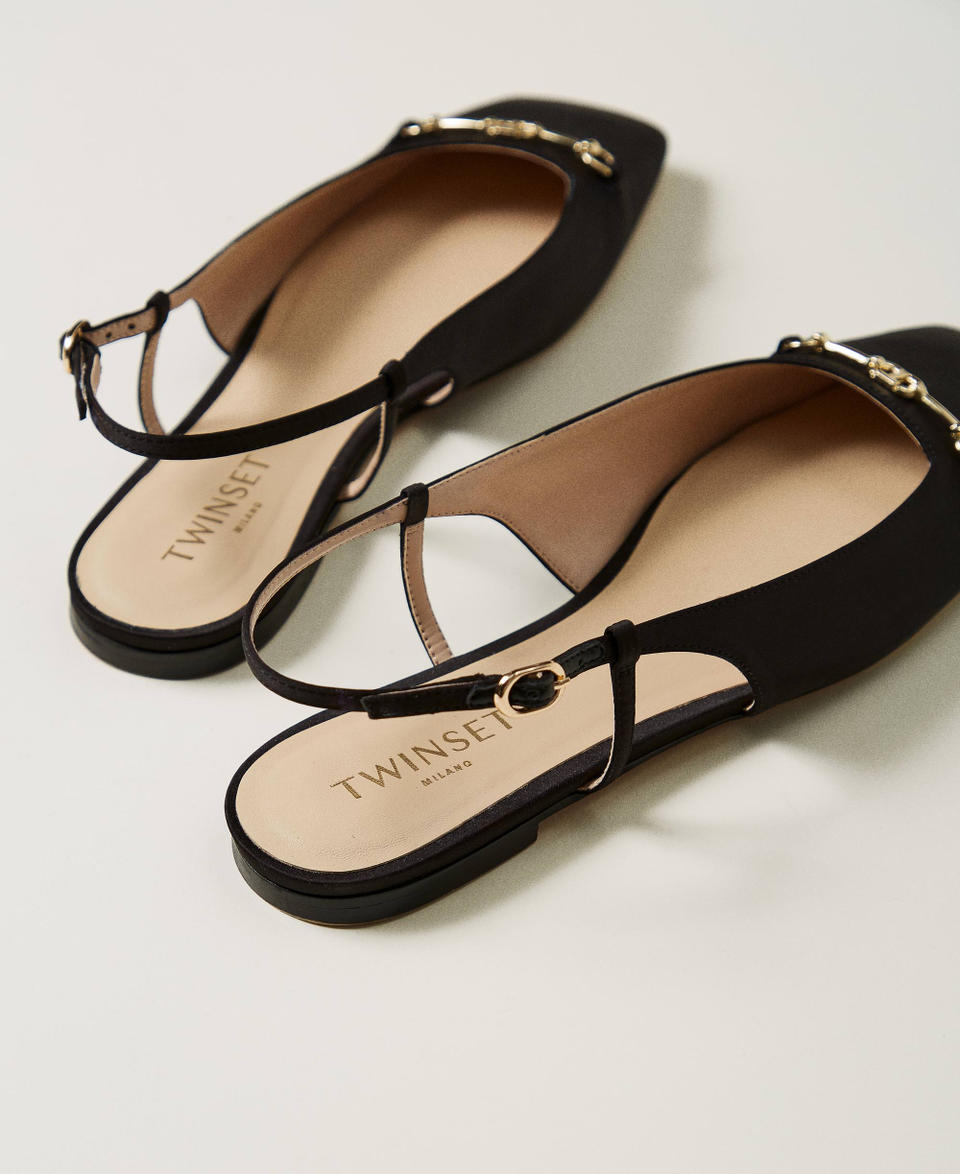 Ballerine sling back in raso Nero Donna 251TCP082_00006_03