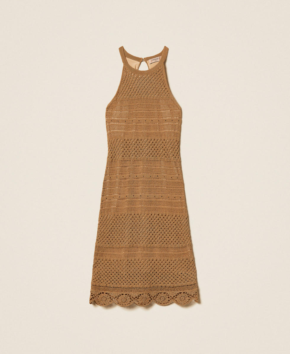 Robe courte en maille avec strass Marron &laquo;&nbsp;Cork&nbsp;&raquo; Femme 261TT3170_13452_S0