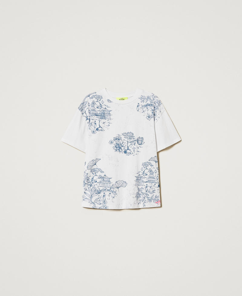 MYFO t-shirt with a floral print Papers/Toile de Jouy Print Woman 251AQ2054_12441_0S