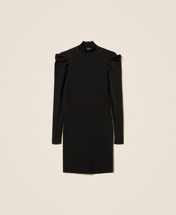 Short knit dress with draping