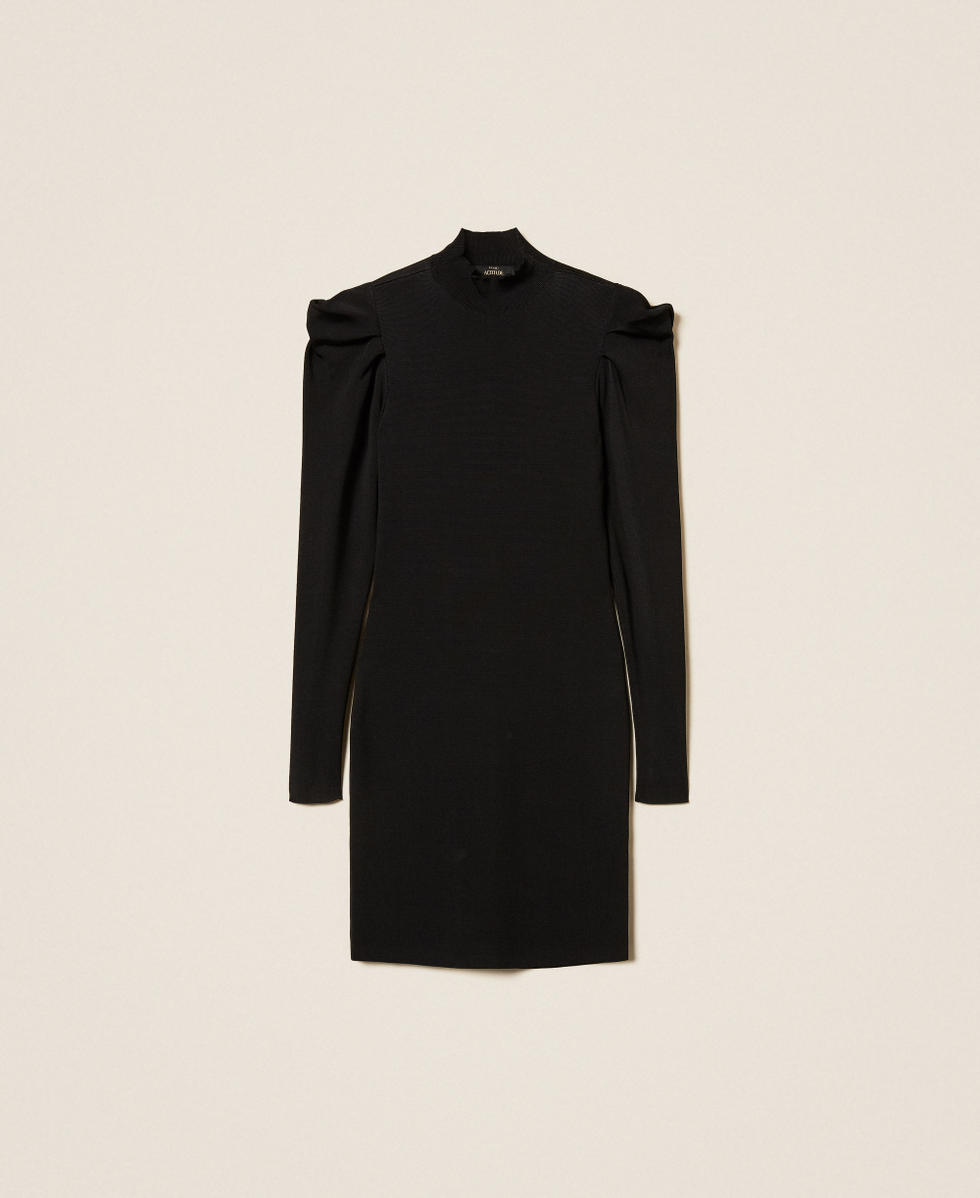 Robe courte en maille avec drap&eacute;