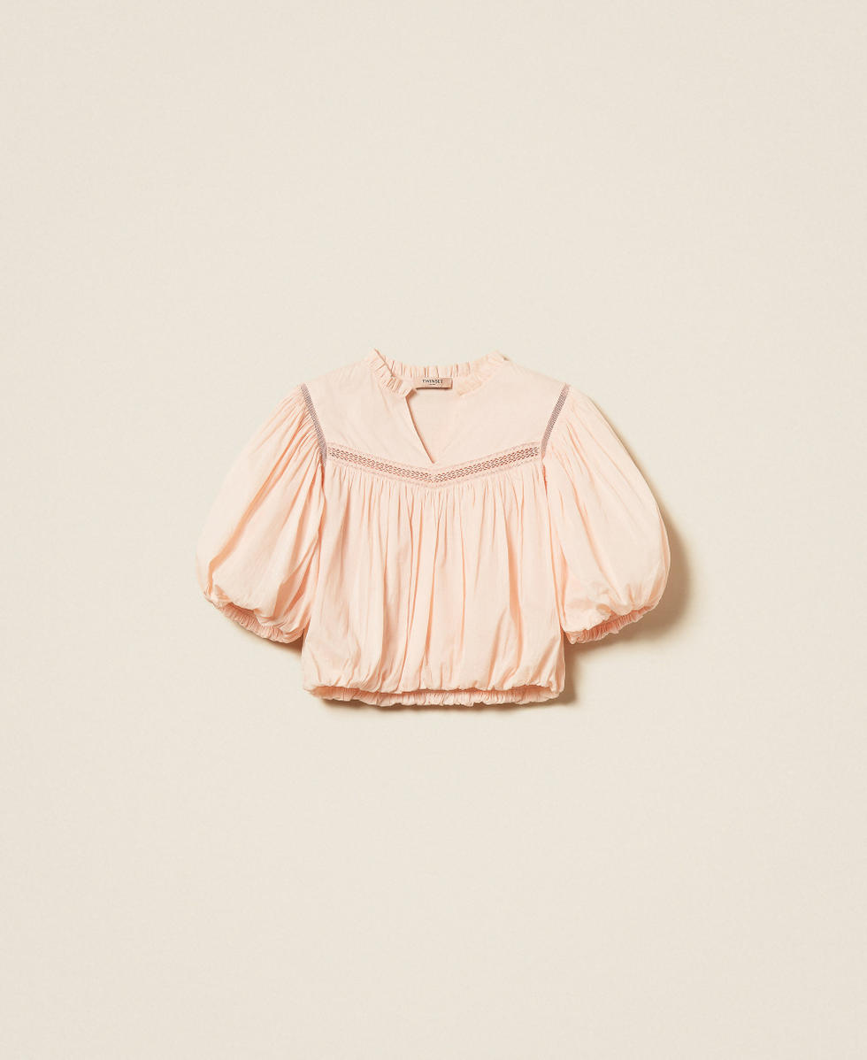 Muslin blouse with gathering