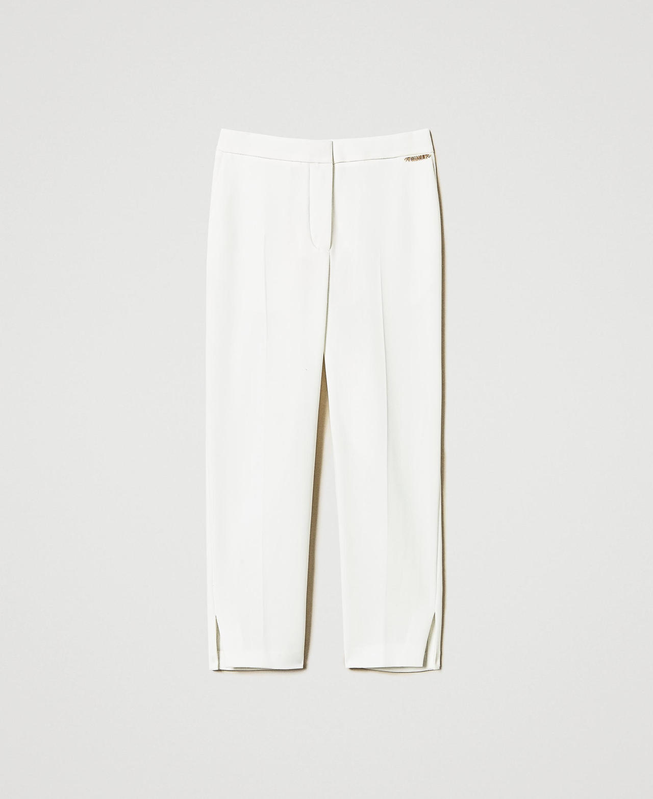 Crêpe trousers with slits "Ice" White Girl 251GJ2QN3_00808_0S