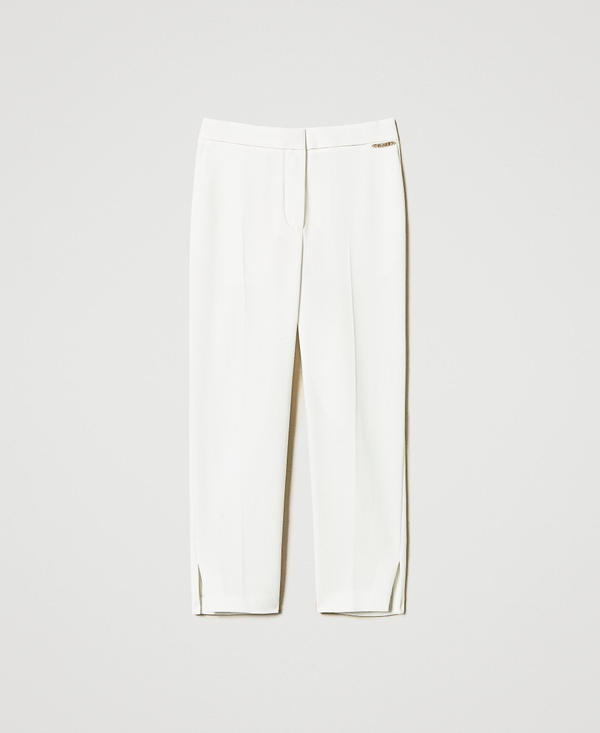 Crêpe trousers with slits