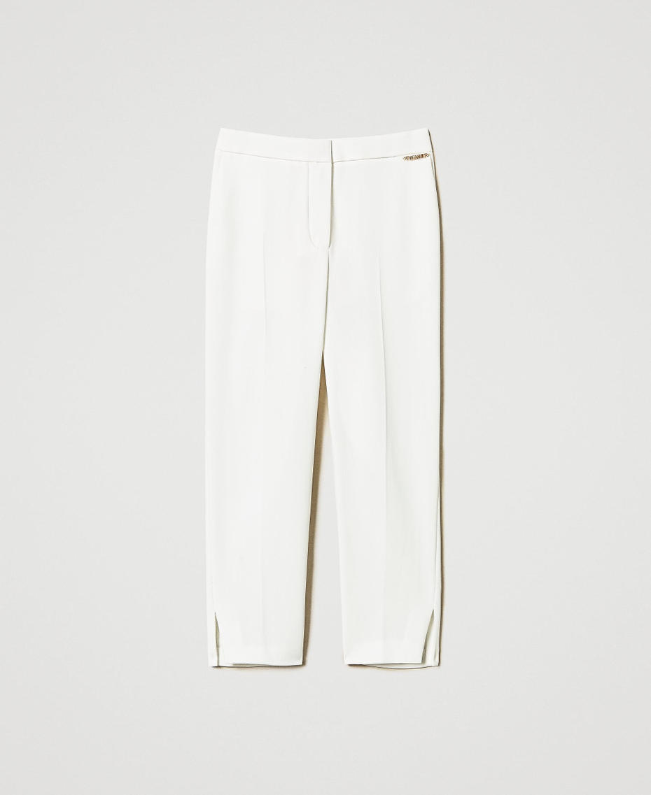 Crêpe trousers with slits "Ice" White Girl 251GJ2QN3_00808_S0