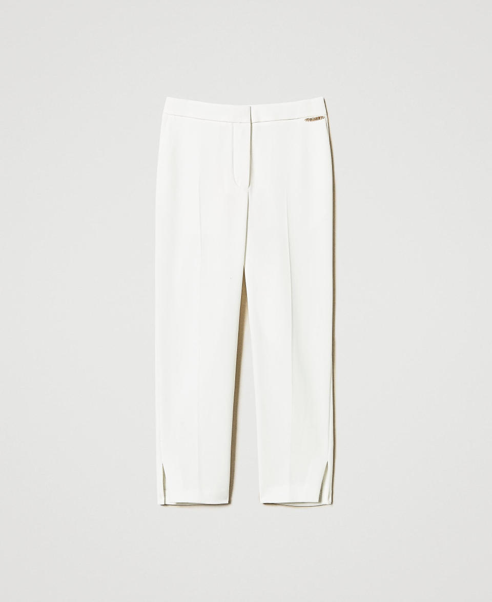 Crêpe trousers with slits "Ice" White Girl 251GJ2QN3_00808_0S