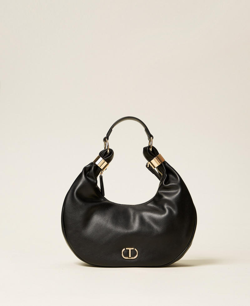 'Eclipse' hobo bag with rings and shoulder strap Black Woman 252TB7090_00006_01