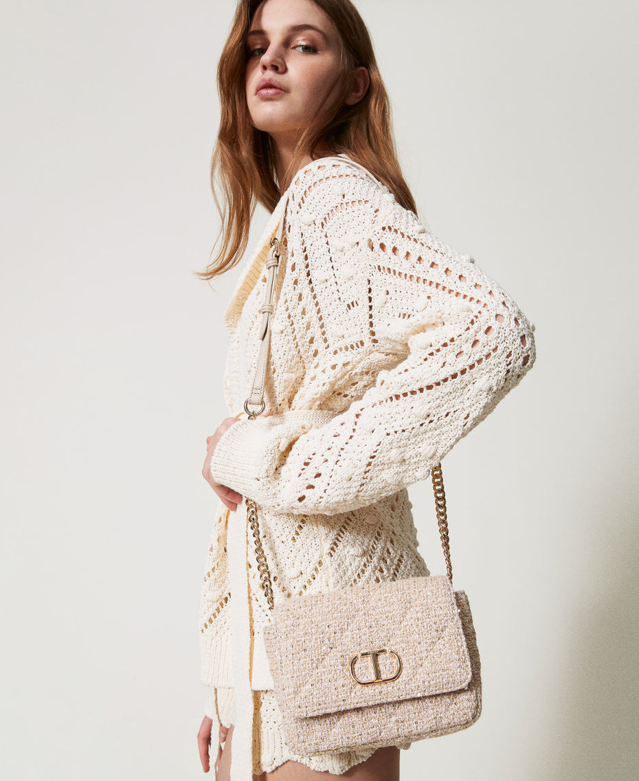 Borsa a tracolla ‘Audrey’ piccola jacquard Delicate Beige Donna 251TB7481_12140_0T
