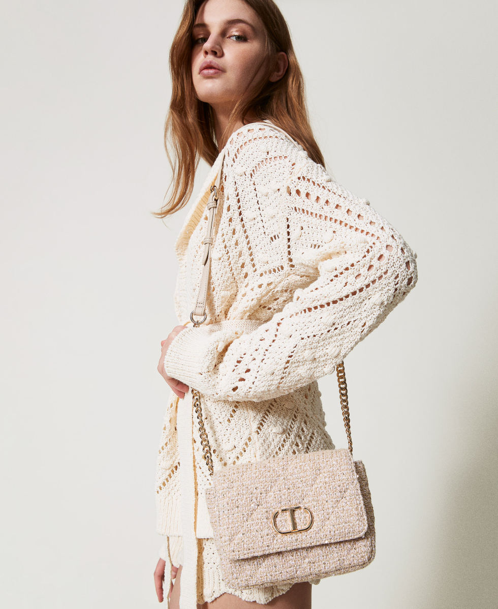 Borsa a tracolla ‘Audrey’ piccola jacquard Delicate Beige Donna 251TB7481_12140_T0
