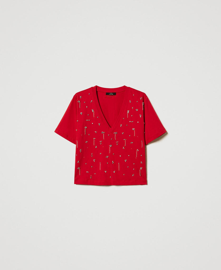 Cropped T-shirt with embroidery Love Potion Woman 251AP2223_12120_S0