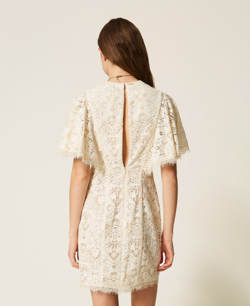 Robe courte en dentelle Nacre Femme 261TT2311_00059_03