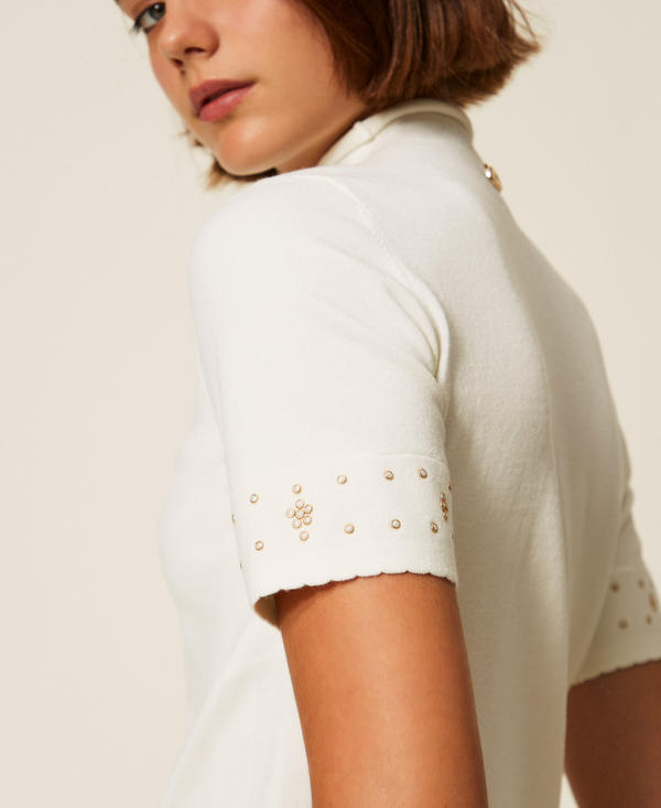 Turtleneck jumper  with rhinestones