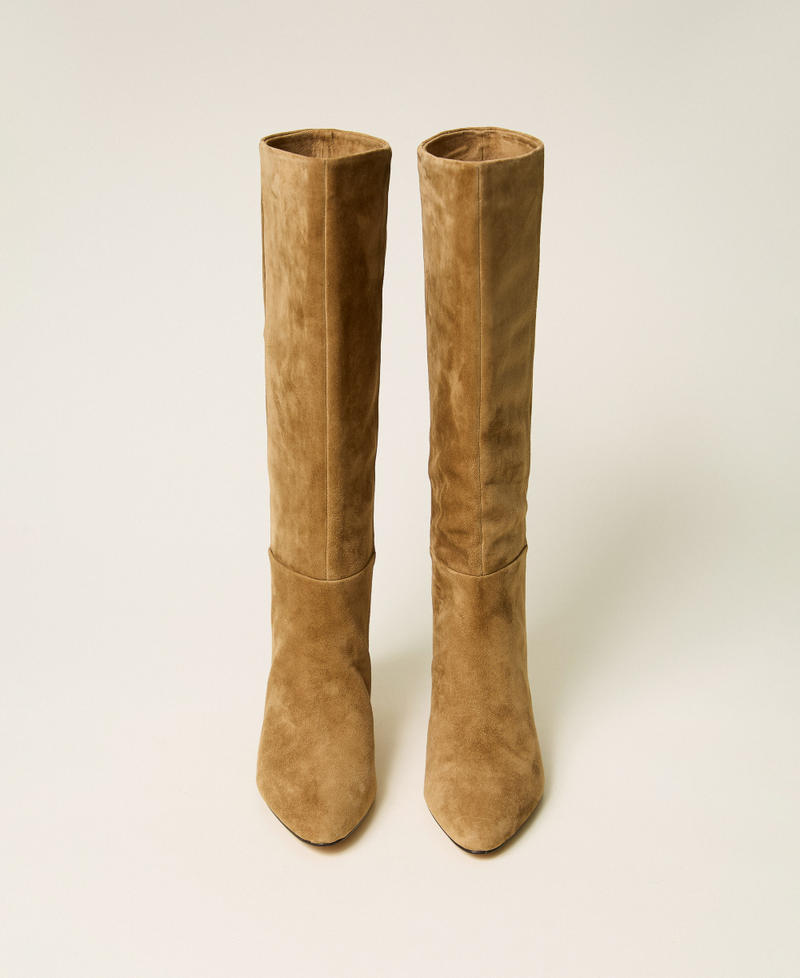 Bottes montantes en cuir velours Beige &laquo;&nbsp;Ch&ecirc;ne&nbsp;&raquo; Femme 262TCP140_05065_04