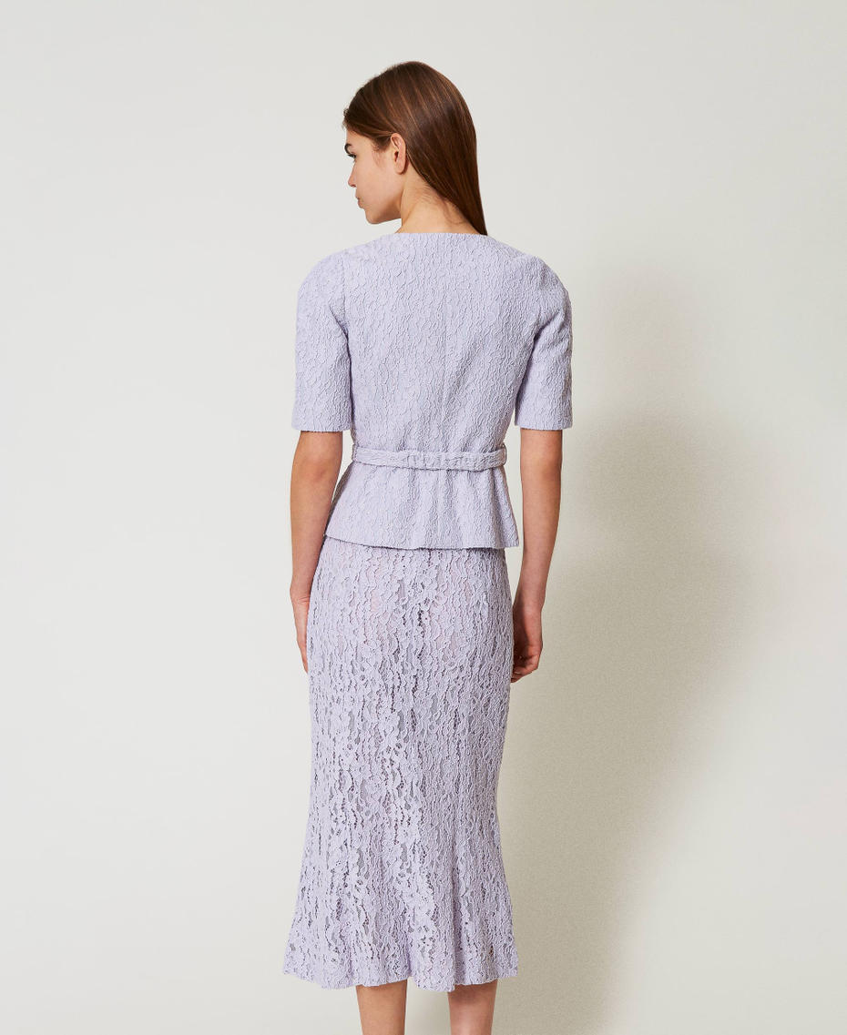 Midi skirt in floral lace Lilac Flowers Woman 251TT2015_00703_03