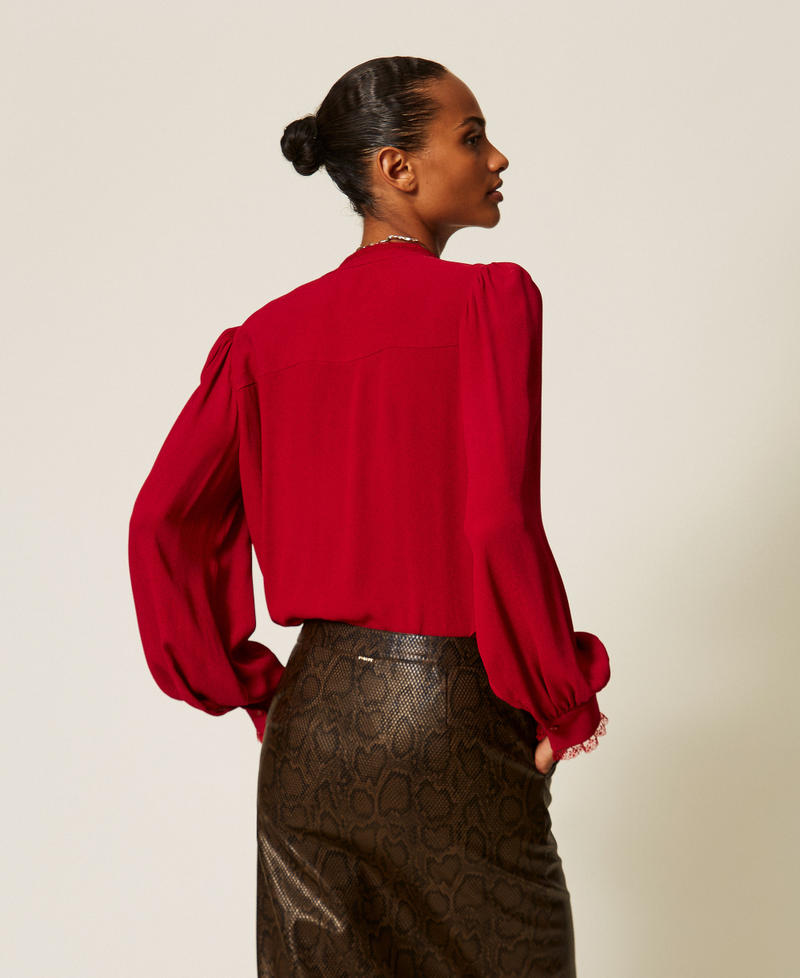 Camicia in cr&ecirc;pe de Chine con fiocco Bloody Mary Donna 262TT2324_13464_03