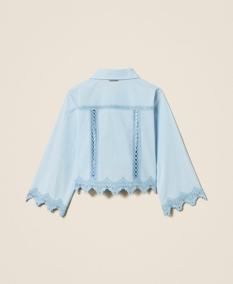 Hemdbluse aus Popeline mit Spitzeneinlagen Skyline M&auml;dchen 261GJ2040_04614_S1