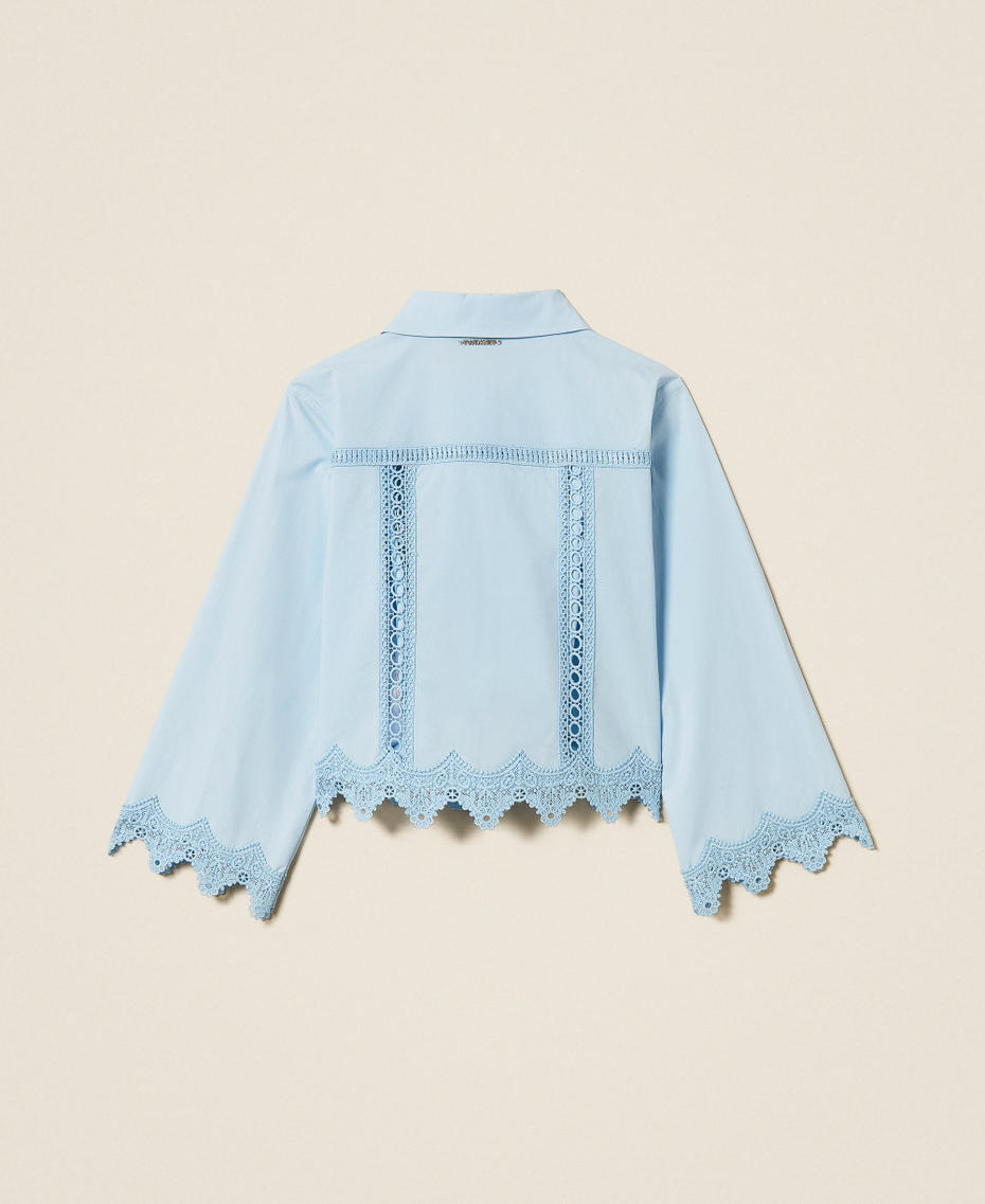 Hemdbluse aus Popeline mit Spitzeneinlagen Skyline M&auml;dchen 261GJ2040_04614_S1