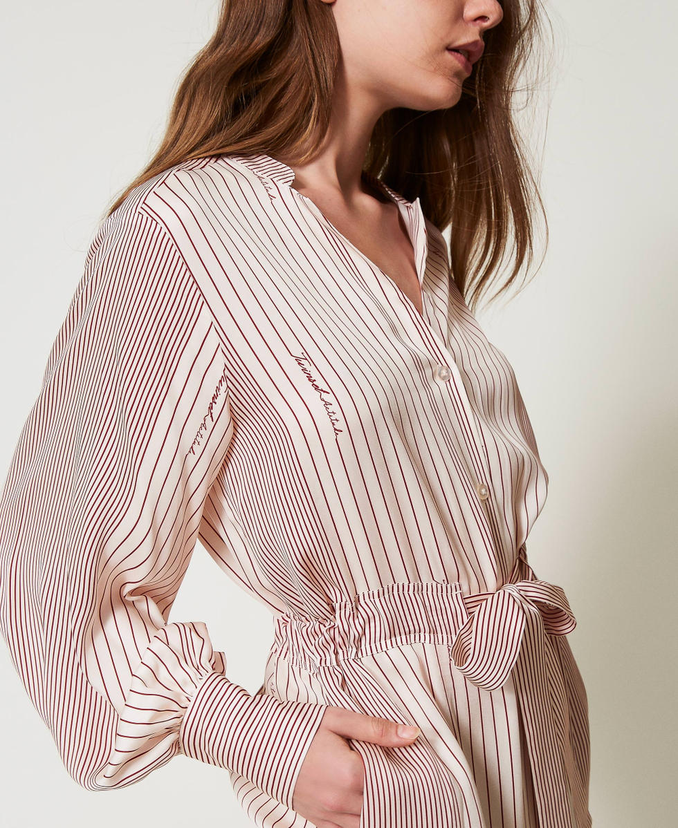 Midi satin shirt dress Funny Stripes Dark Love Potion Woman 251AP2203_12245_03