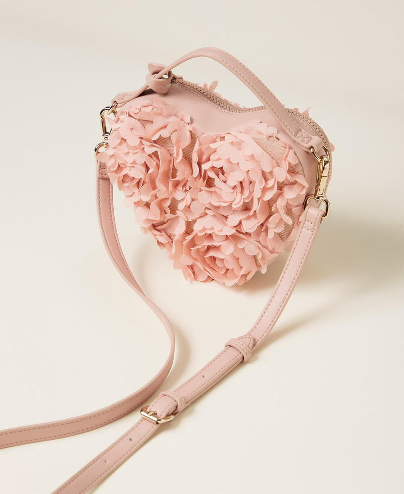 Heart-shaped shoulder bag with flowers Pink Dancer Woman 261AA7012_10021_03