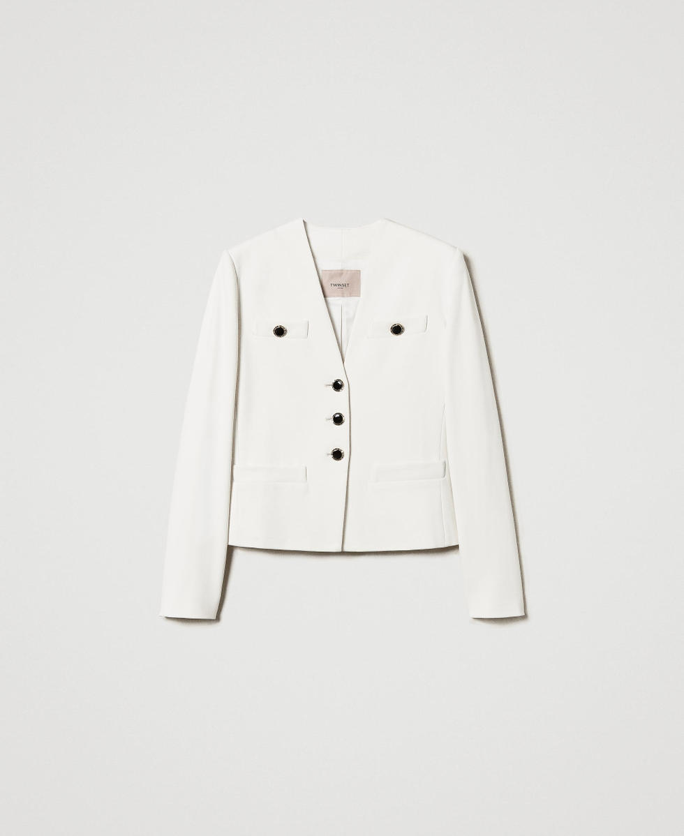 Blazer with jewel buttons