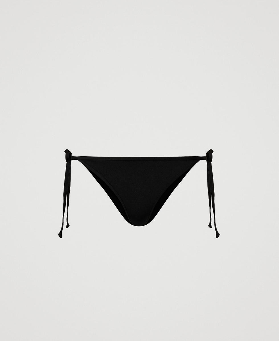 Bikini thong with ties Black Woman 251LBMA88_00006_S0