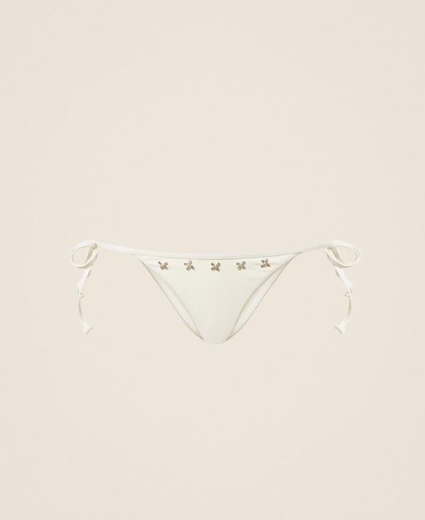 Bikini thong with embroidery