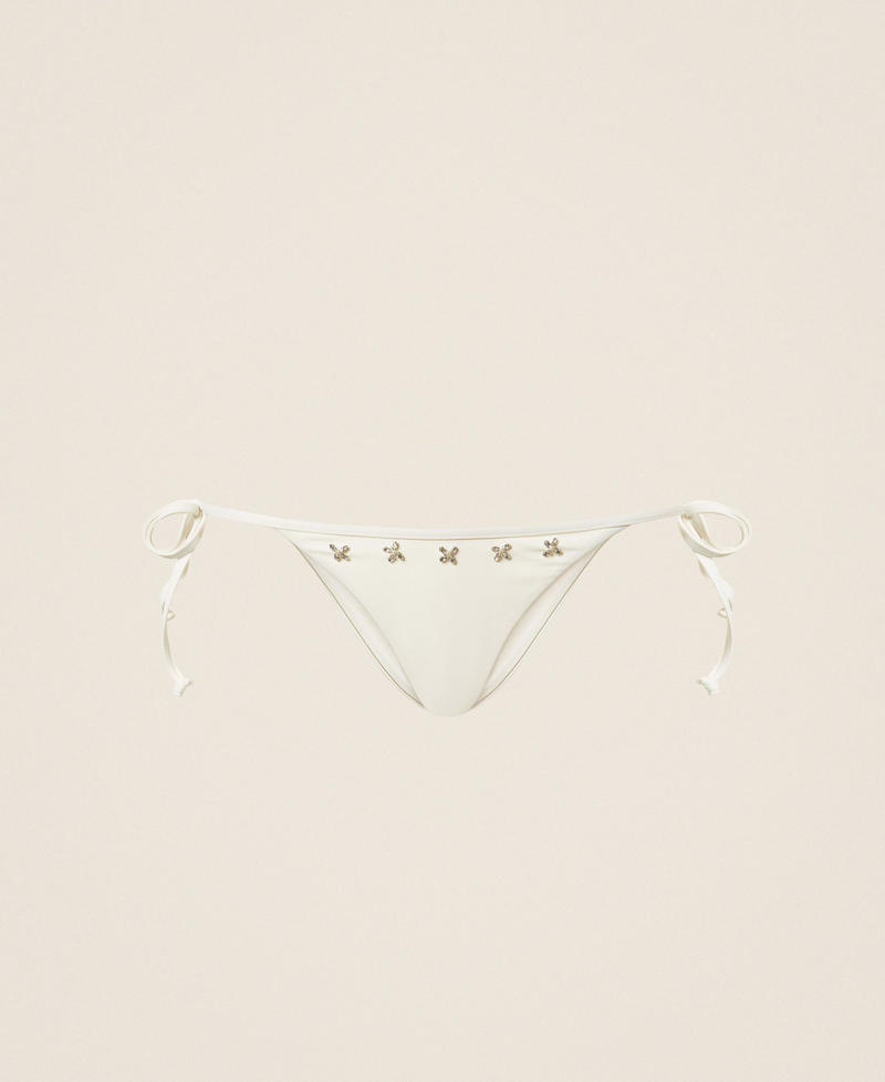 Bikini thong with embroidery Off White Woman 261LBMC89_00526_S0