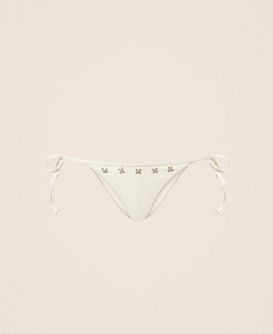 Bikini thong with embroidery Off White Woman 261LBMC89_00526_S0