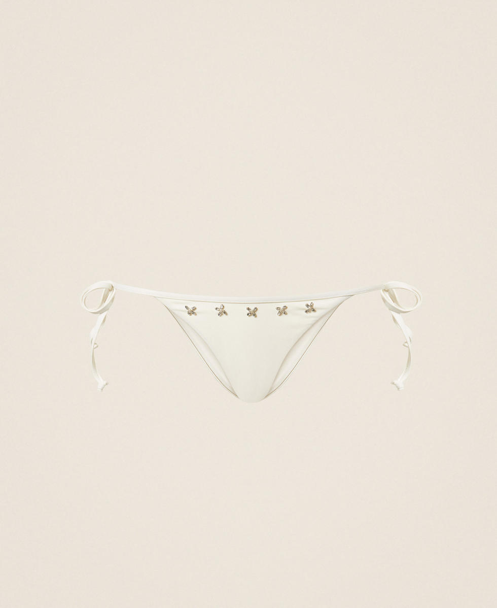 Bikini thong with embroidery
